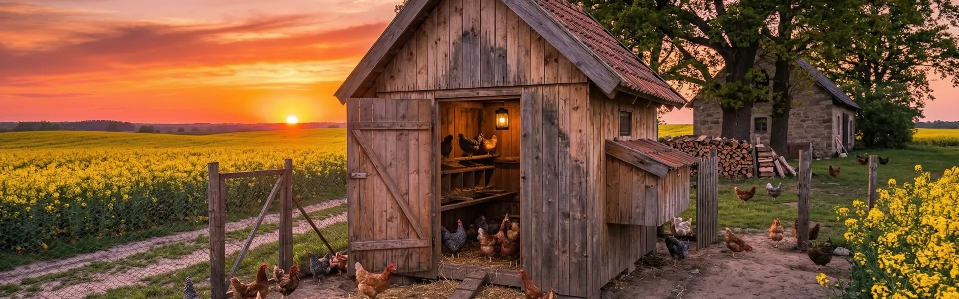 Kury na wolnym wybiegu w gospodarstwie